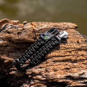 CAOS Survival Bracelet with Fire Starter (Black)