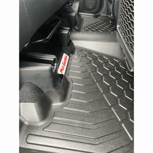 Mudgrabba 4WD Moulded Floor Mats suits Toyota Landcruiser 70 / 78 / 79 Series Dual Cab 2012 - On Front & Rear Set Manual Black (AVAILABLE)