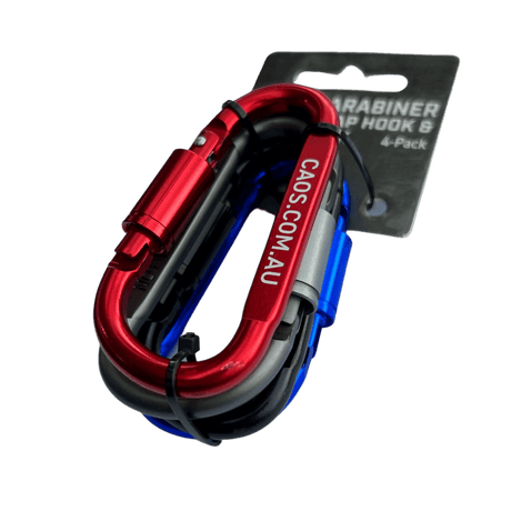 CAOS 4Pk Carabiner Snap Hook & Lock