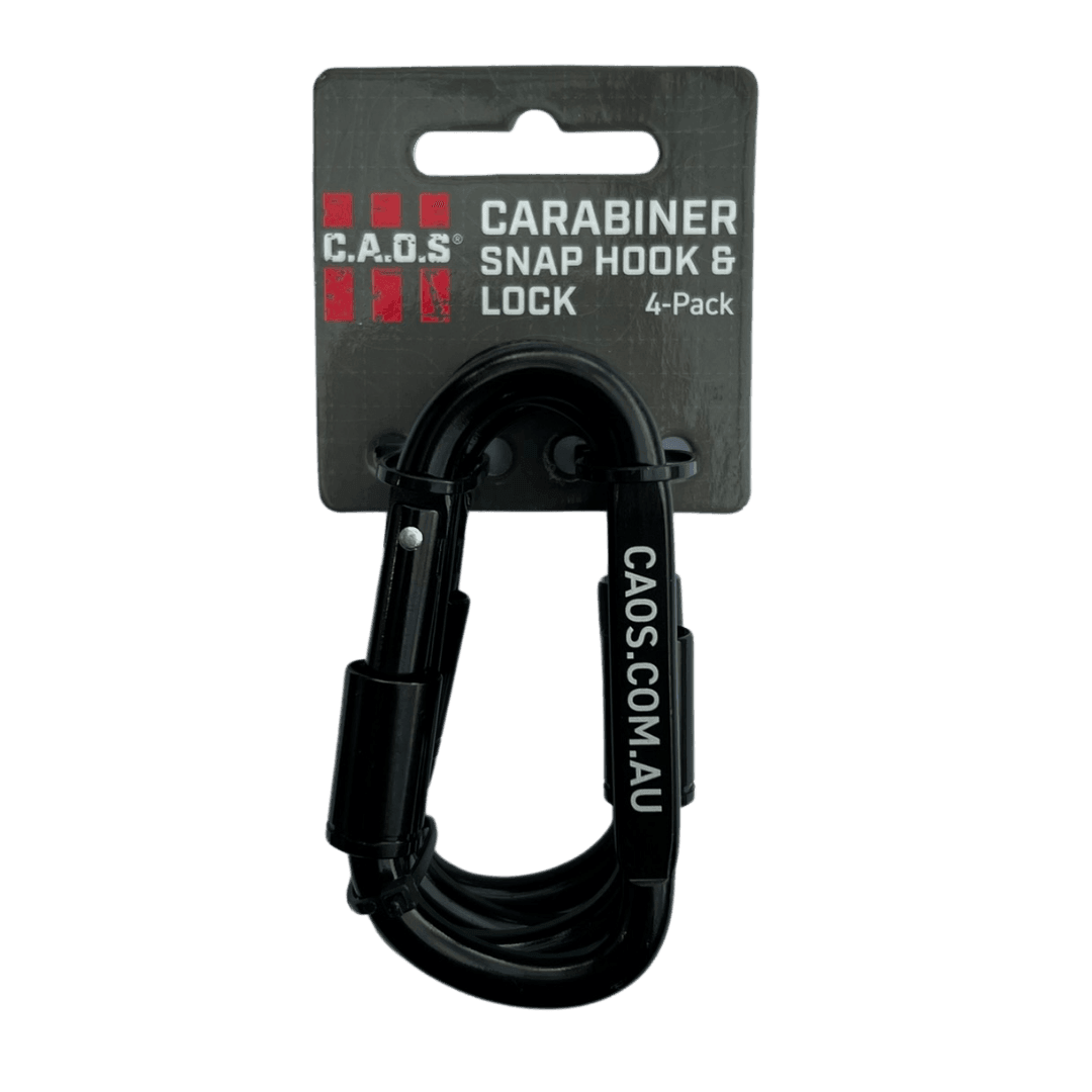 CAOS 4Pk Carabiner Snap Hook & Lock