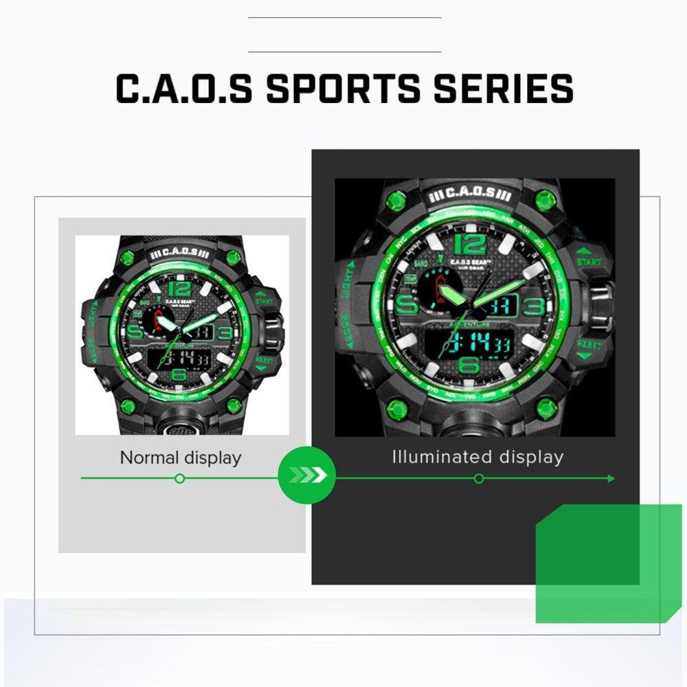 CAOS Sports and Adventure Watch (Black/Green)