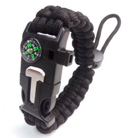 CAOS Survival Bracelet with Fire Starter (Black)