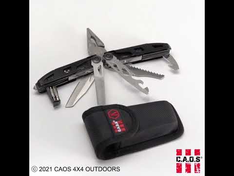 CAOS TACTICAL Multi-tool with Nylon Belt Pouch video 2