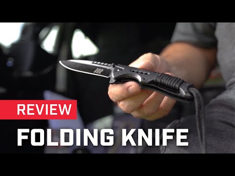 CAOS TACTICAL Folding Survival Knife with Nylon Belt Pouch video